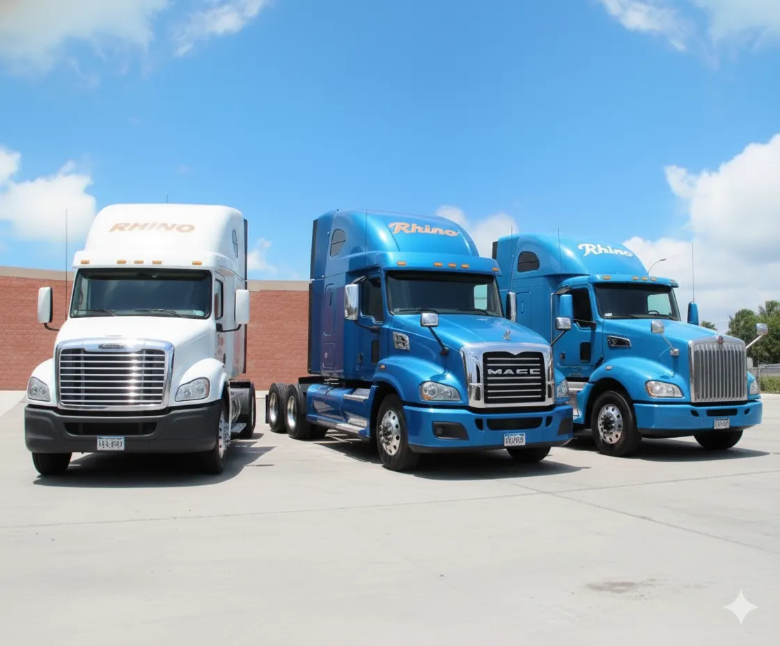 Equipo Rhino Transport con flota de camiones